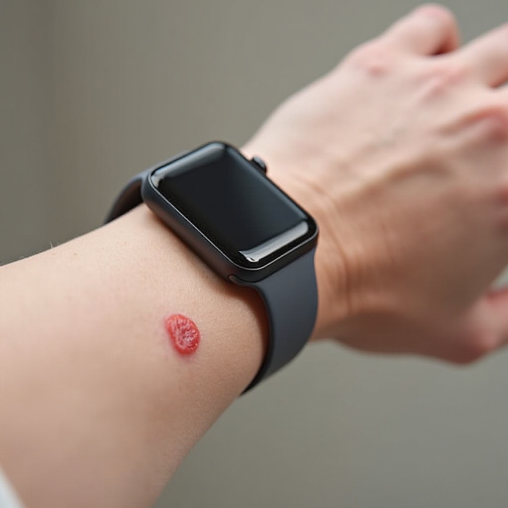 красные следы от Apple Watch