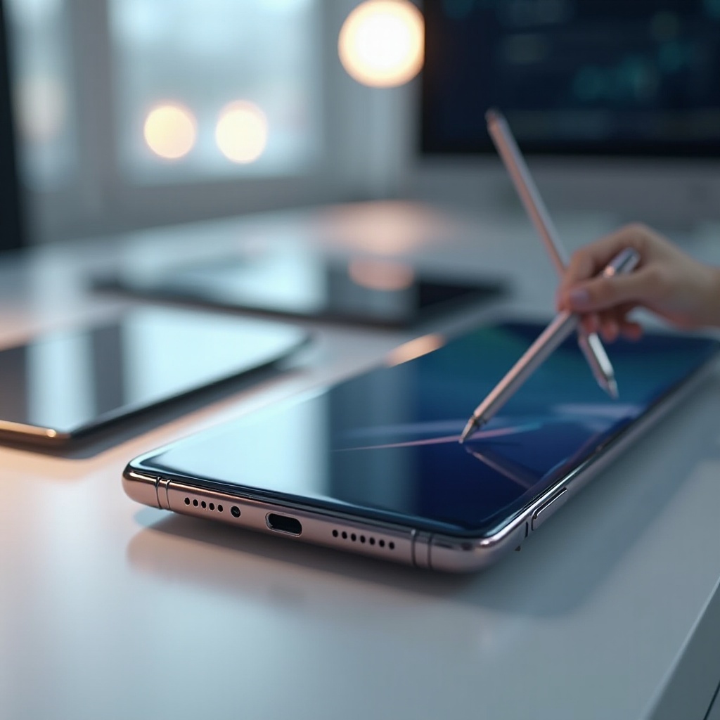 هاتف سامسونج مع قلم