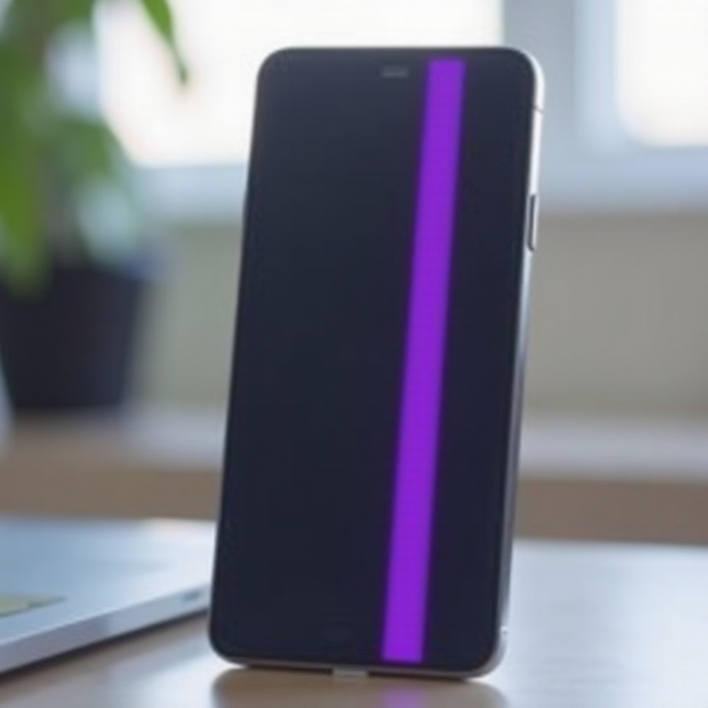 purple line on screen phone