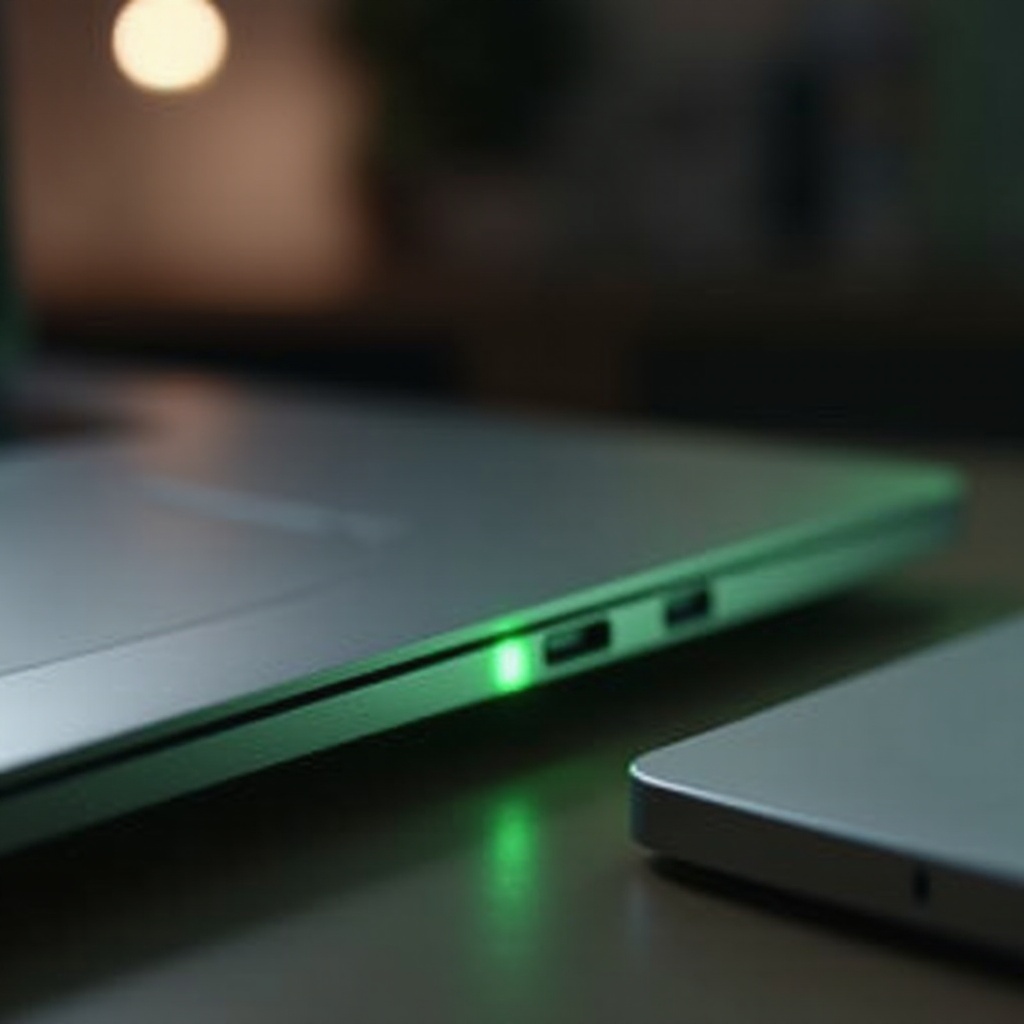 لماذا يوجد ضوء أخضر على جهاز MacBook الخاص بي؟