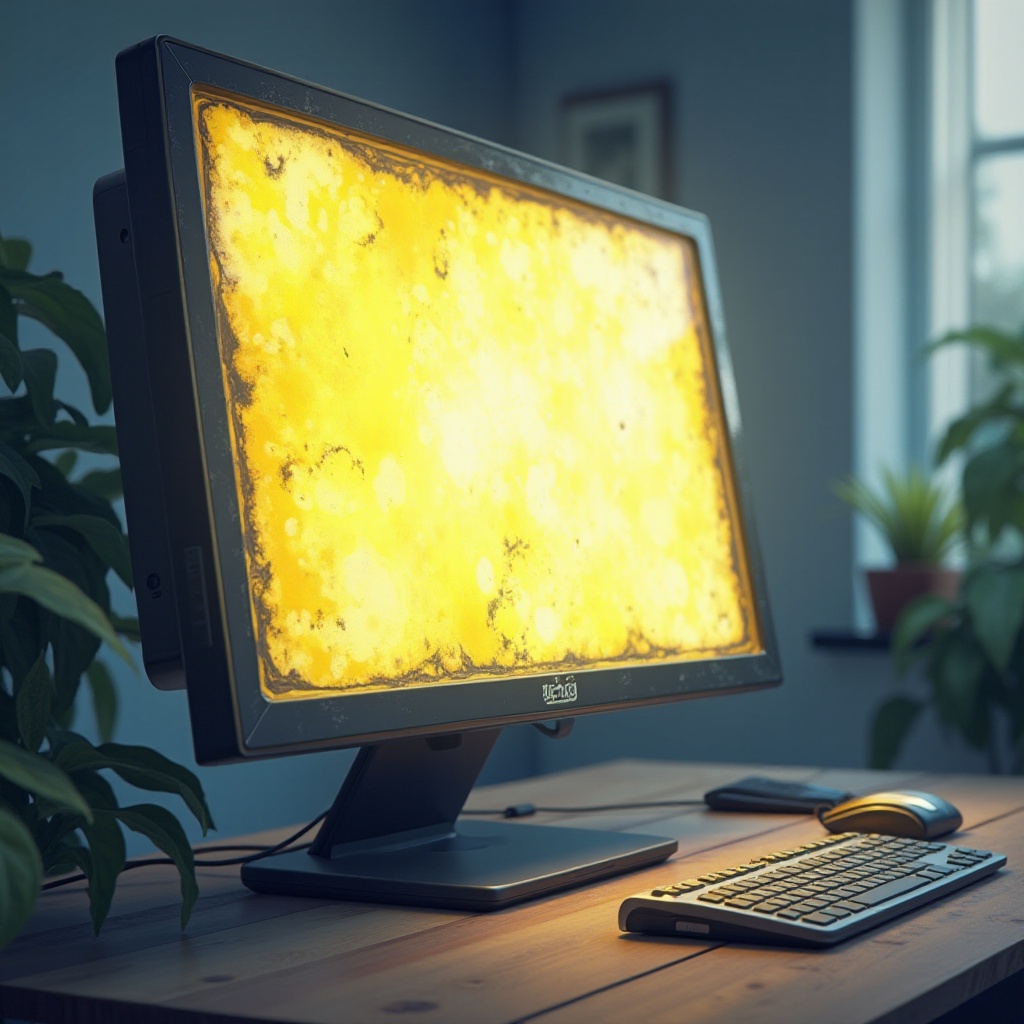 yellow stains computer screen