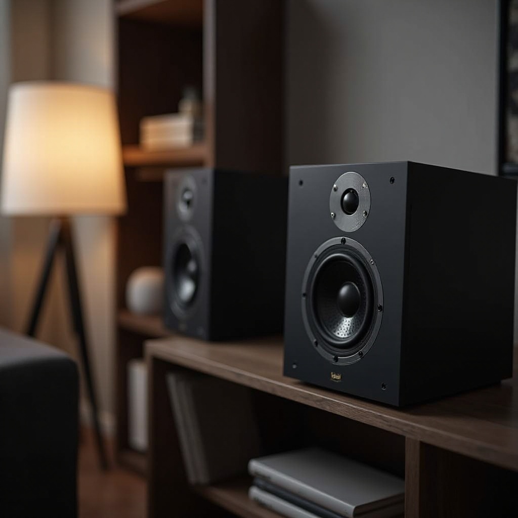 altavoces de estantería amplificados con salida para subwoofer