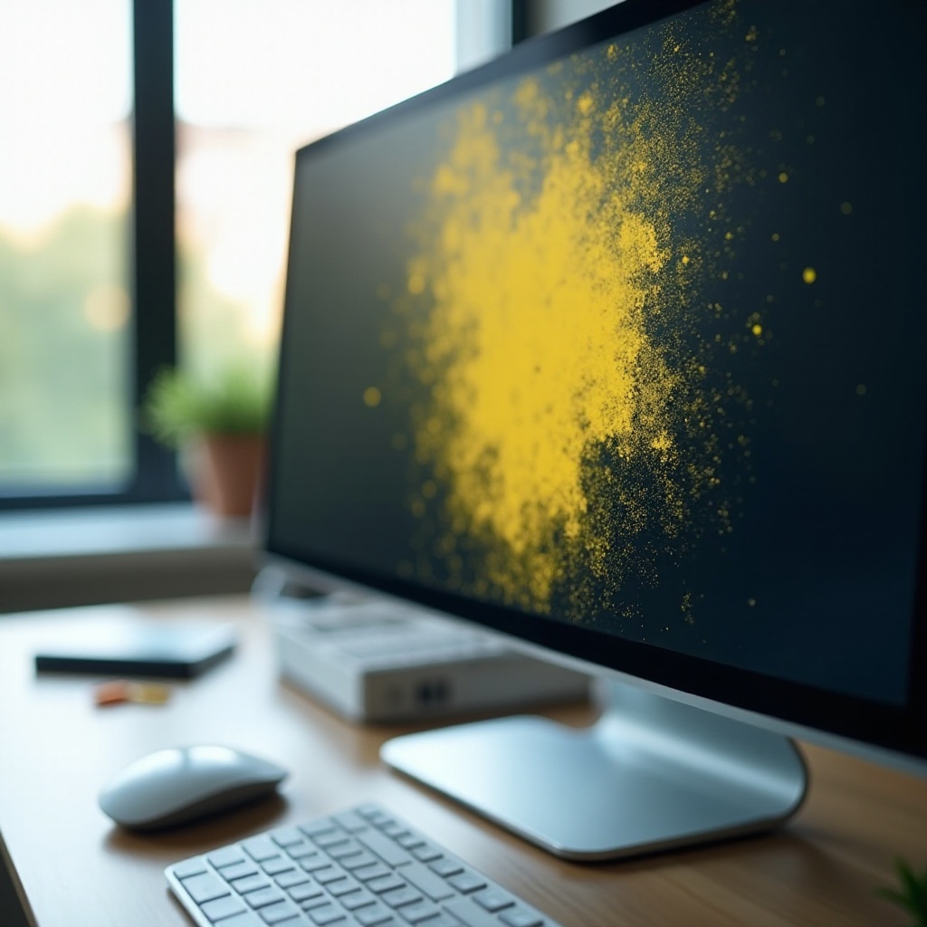 желтые пятна на экране компьютера